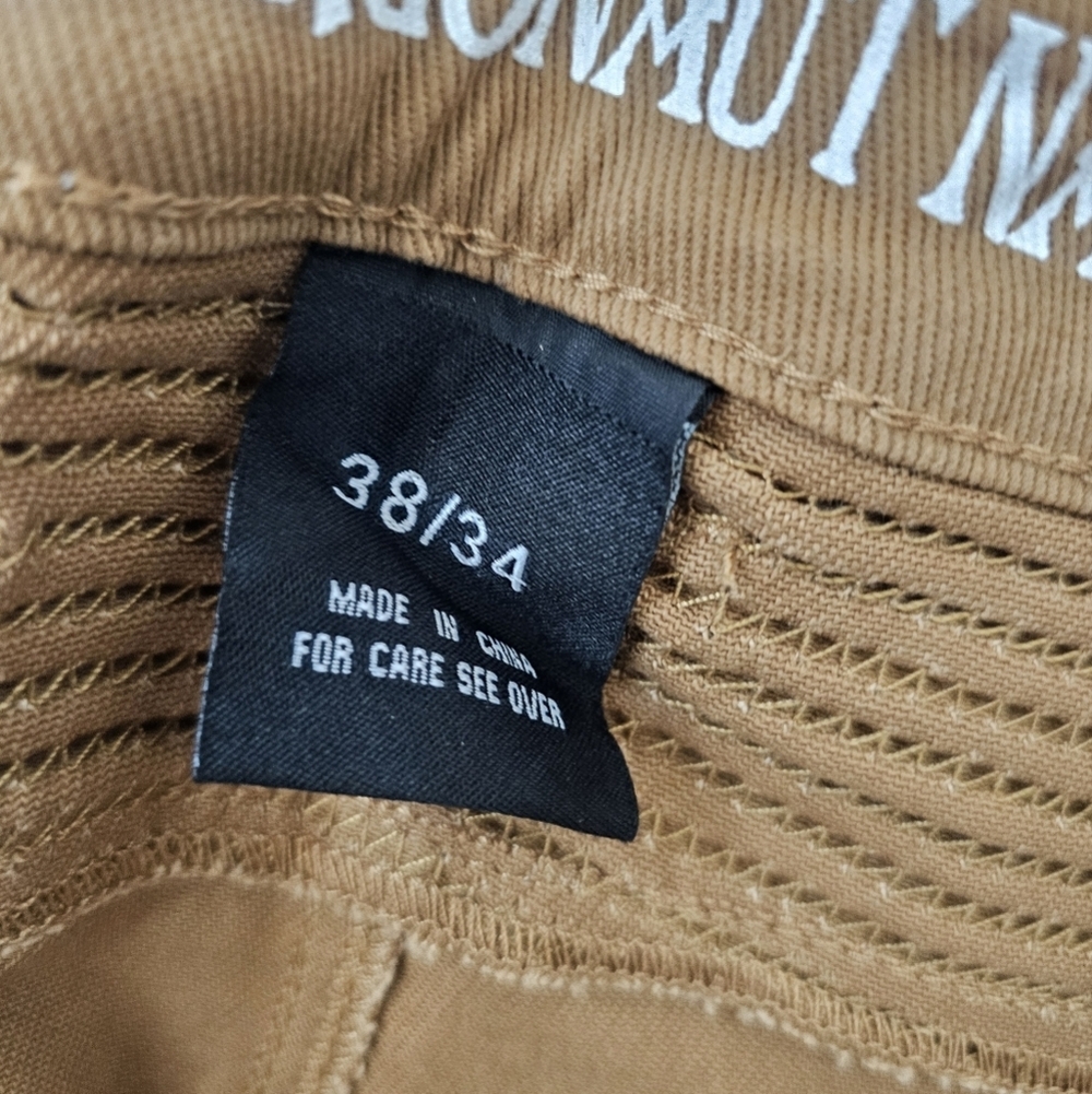 Men's Slim Straight Fit Biker Style Denim Jeans In Wheat/Timber - Picture 6 of 13